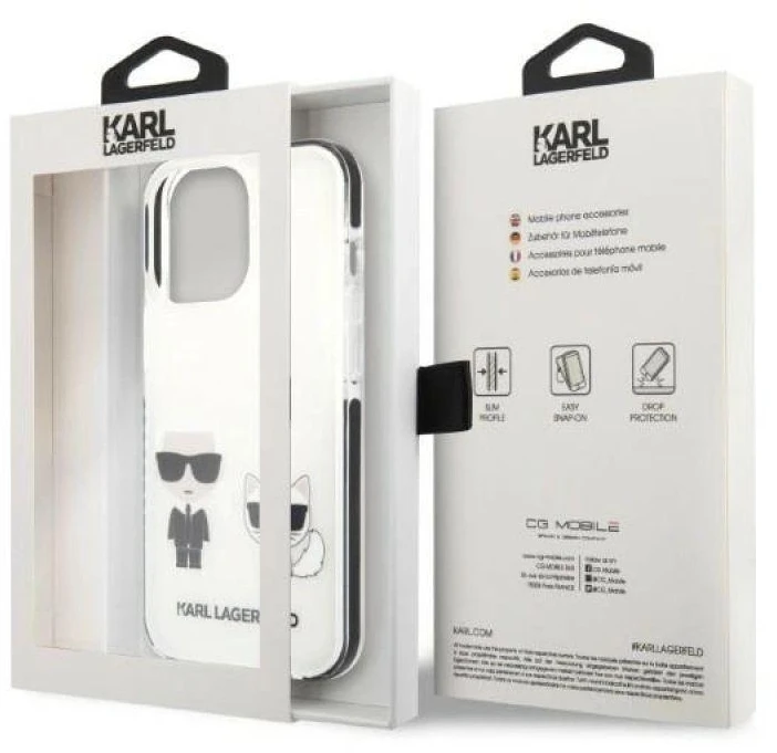 Karl Lagerfeld KLHCP13LTPEKCW Apple iPhone 13 Pro / 13 6,1″ kietas dėklas baltos spalvos Karl&Choupette