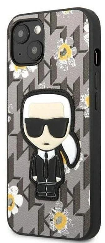 Dėklas Karl Lagerfeld KLHCP13MPMNFIK1 Apple iPhone 13/ 14 / 15 6,1″ pilkos spalvos Flower Ikonik Karl