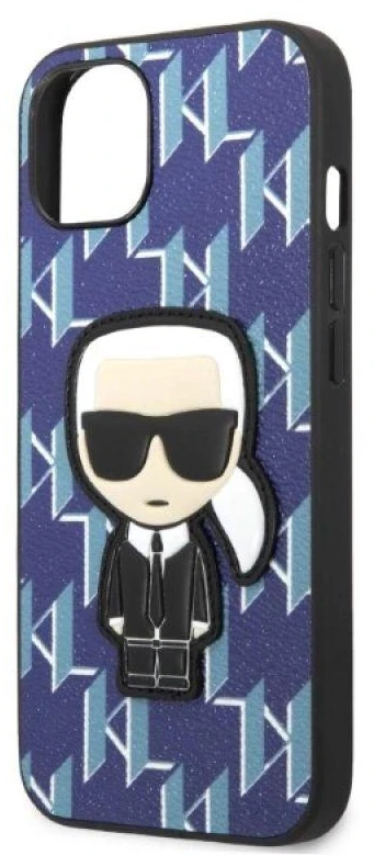 Karl Lagerfeld KLHCP13MPMNIKBL Apple iPhone 13/ 14 / 15 6,1″ kietas dėklas mėlynas Monogram Ikonik Patch