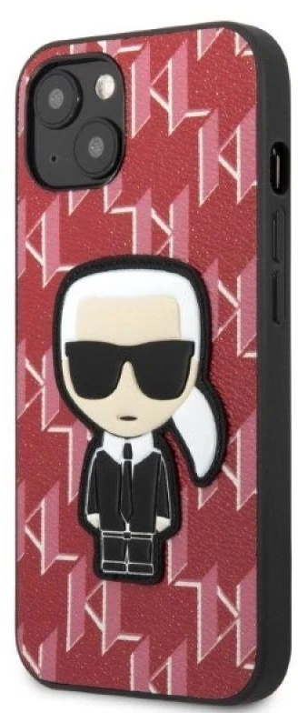 Karl Lagerfeld KLHCP13MPMNIKPI Apple iPhone 13/ 14 / 15 6,1″ kietas dėklas red Monogram Ikonik Patch