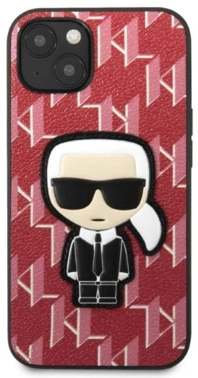 Karl Lagerfeld KLHCP13MPMNIKPI Apple iPhone 13/ 14 / 15 6,1″ kietas dėklas red Monogram Ikonik Patch