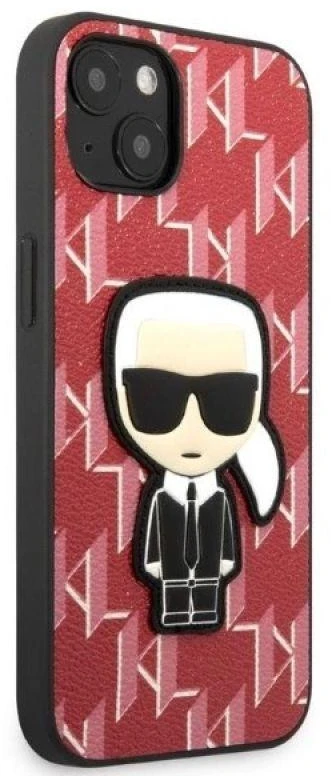 Karl Lagerfeld KLHCP13MPMNIKPI Apple iPhone 13/ 14 / 15 6,1″ kietas dėklas red Monogram Ikonik Patch