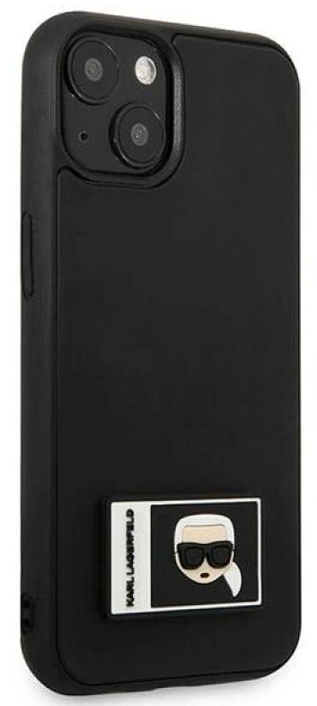 Karl Lagerfeld KLHCP13S3DKPK Apple iPhone 13 mini 5,4″ juodos spalvos kietas dėklas Ikonik Patch