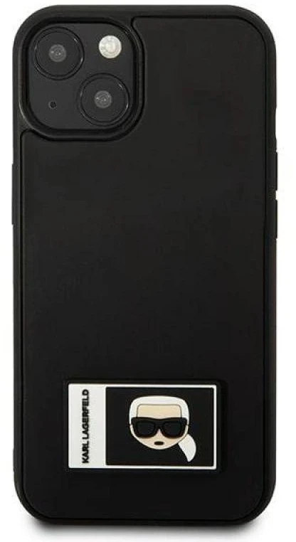Karl Lagerfeld KLHCP13S3DKPK Apple iPhone 13 mini 5,4″ juodos spalvos kietas dėklas Ikonik Patch