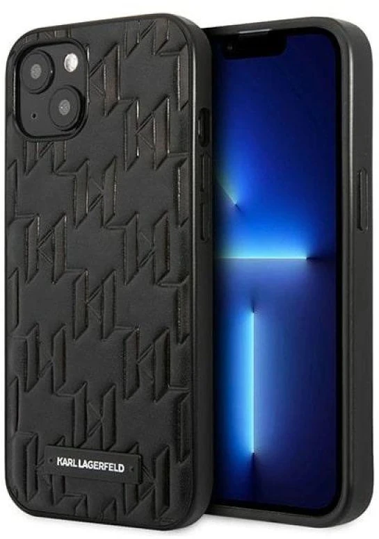 Karl Lagerfeld KLHCP13SMNMP1K Apple iPhone 13 mini 5,4″ kietas dėklas juodos spalvos Monogram Plaque