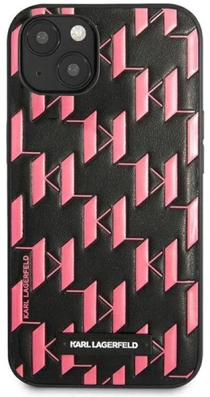Karl Lagerfeld KLHCP13SMNMP1P Apple iPhone 13 mini 5,4″ kietas dėklas rožinės spalvos Monogram Plaque