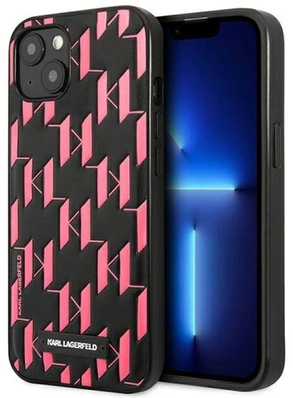 Karl Lagerfeld KLHCP13SMNMP1P Apple iPhone 13 mini 5,4″ kietas dėklas rožinės spalvos Monogram Plaque
