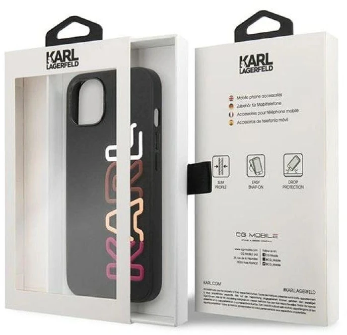 Karl Lagerfeld KLHCP13SPCOBK Apple iPhone 13 mini 5,4″ juodos spalvos kietas dėklas Multirožinės spalvos Brand