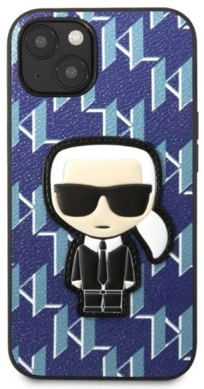 Karl Lagerfeld KLHCP13SPMNIKBL Apple iPhone 13 mini 5,4″ kietas dėklas mėlynas Monogram Ikonik Patch