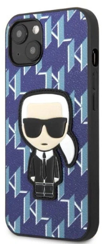 Karl Lagerfeld KLHCP13SPMNIKBL Apple iPhone 13 mini 5,4″ kietas dėklas mėlynas Monogram Ikonik Patch