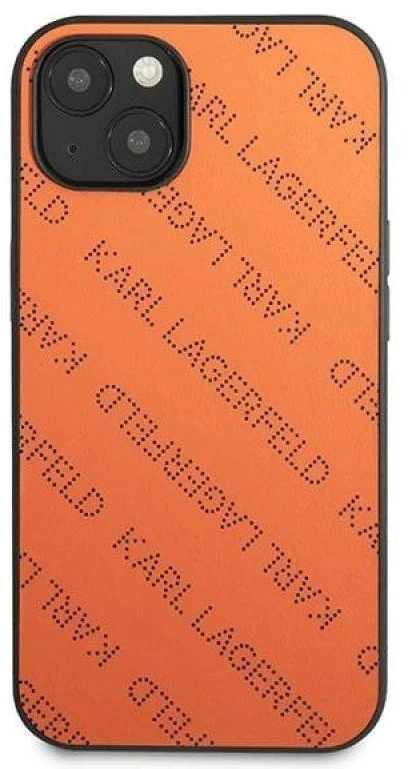 Karl Lagerfeld KLHCP13SPTLO Apple iPhone 13 mini 5,4″ kietas dėklas oranžinis Perforated Allover