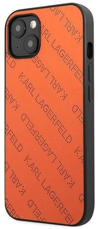 Karl Lagerfeld KLHCP13SPTLO Apple iPhone 13 mini 5,4″ kietas dėklas oranžinis Perforated Allover