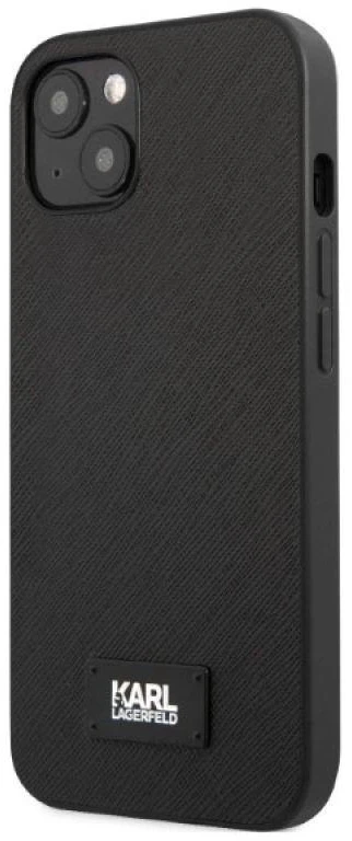 Karl Lagerfeld KLHCP13SSFMP2K Apple iPhone 13 mini 5,4″ kietas dėklas juodos spalvos Saffiano Plaque
