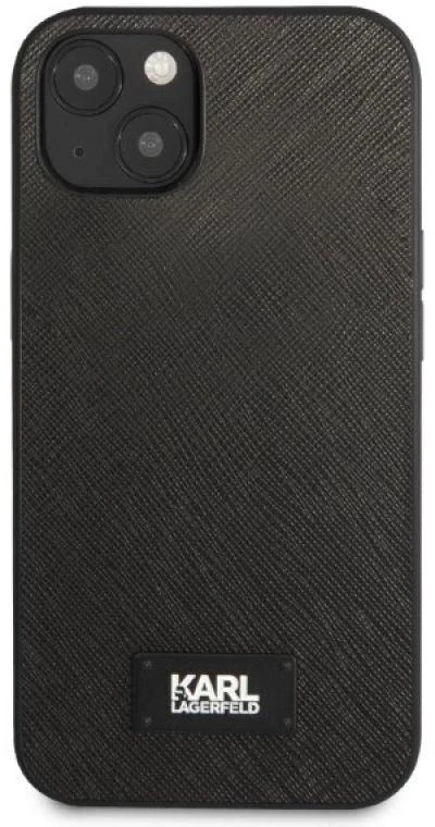 Karl Lagerfeld KLHCP13SSFMP2K Apple iPhone 13 mini 5,4″ kietas dėklas juodos spalvos Saffiano Plaque