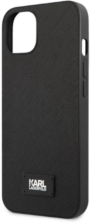 Karl Lagerfeld KLHCP13SSFMP2K Apple iPhone 13 mini 5,4″ kietas dėklas juodos spalvos Saffiano Plaque