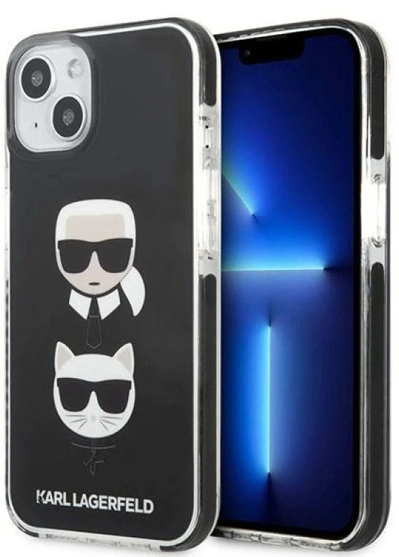 Karl Lagerfeld KLHCP13STPE2TK Apple iPhone 13 mini 5,4″ kietas dėklas juodos spalvos Karl&Choupette Head