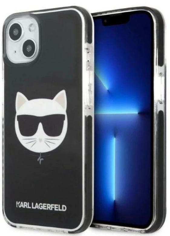 Karl Lagerfeld KLHCP13STPECK Apple iPhone 13 mini 5,4″ kietas dėklas juodos spalvos Choupette Head