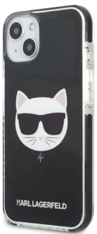 Karl Lagerfeld KLHCP13STPECK Apple iPhone 13 mini 5,4″ kietas dėklas juodos spalvos Choupette Head
