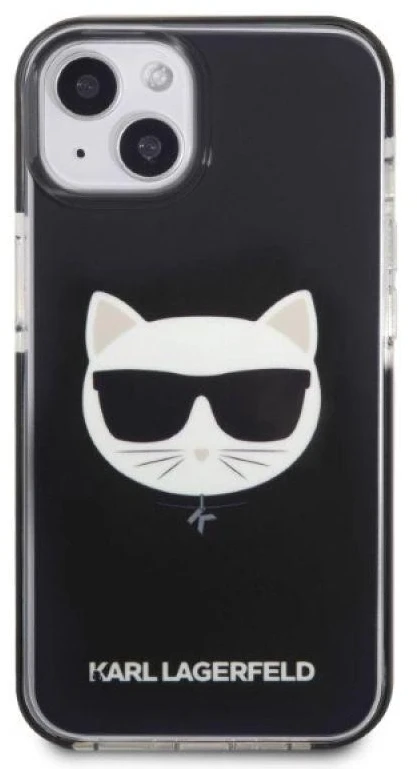 Karl Lagerfeld KLHCP13STPECK Apple iPhone 13 mini 5,4″ kietas dėklas juodos spalvos Choupette Head