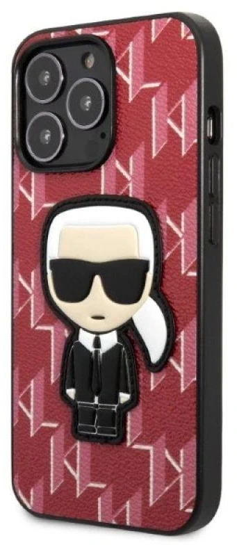Karl Lagerfeld KLHCP13XPMNIKPI Apple iPhone 13 Pro Max 6,7″ kietas dėklas red Monogram Ikonik Patch