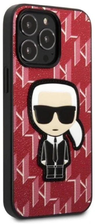Karl Lagerfeld KLHCP13XPMNIKPI Apple iPhone 13 Pro Max 6,7″ kietas dėklas red Monogram Ikonik Patch