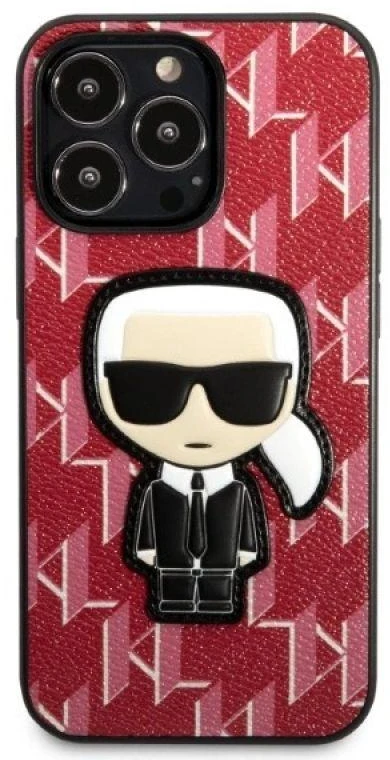 Karl Lagerfeld KLHCP13XPMNIKPI Apple iPhone 13 Pro Max 6,7″ kietas dėklas red Monogram Ikonik Patch