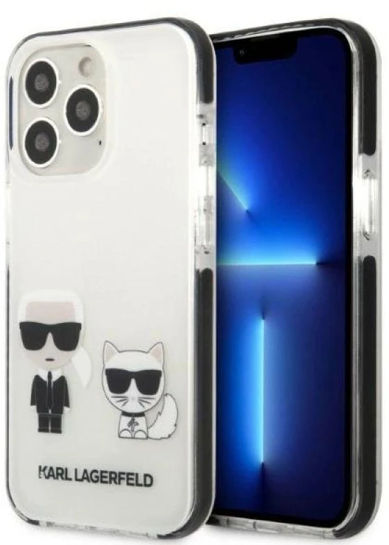 Karl Lagerfeld KLHCP13XTPEKCW Apple iPhone 13 Pro Max 6,7″ kietas dėklas baltos spalvos Karl&Choupette
