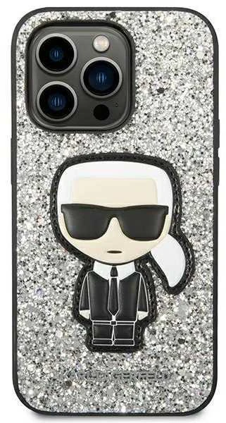 Dėklas Karl Lagerfeld KLHCP14LGFKPG iPhone 14 Pro 6.1 "hardcase sidabrinis / sidabrinis Glitter Flakes Ikonik