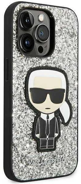 Dėklas Karl Lagerfeld KLHCP14LGFKPG iPhone 14 Pro 6.1 "hardcase sidabrinis / sidabrinis Glitter Flakes Ikonik