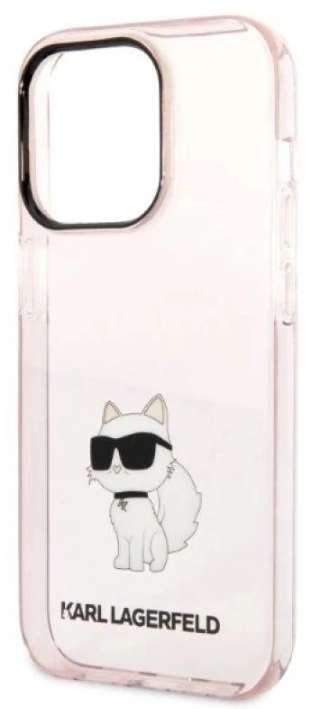 Karl Lagerfeld KLHCP14LHNCHTCP Apple iPhone 14 Pro 6,1″ rožinės spalvos kietas dėklas Ikonik Choupette
