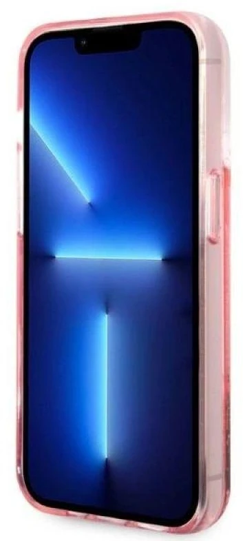 Karl Lagerfeld KLHCP14LLBKLCP iPhone 14 Pro 6,1″rožinės spalvos kietas dėklas Liquid Glitter Big KL