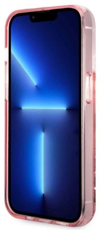 Karl Lagerfeld KLHCP14LLNCHCP Apple iPhone 14 Pro 6,1″ rožinės spalvos kietas dėklas Glitter Choupette Head