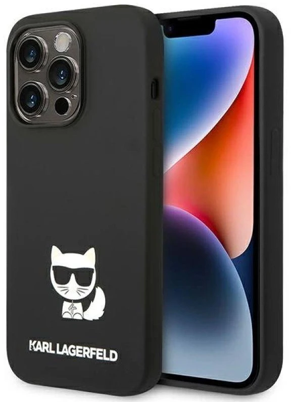 Karl Lagerfeld KLHCP14LSLCTBK Apple iPhone 14 Pro 6,1″ kietas dėklas juodos spalvos Silicone Choupette Body