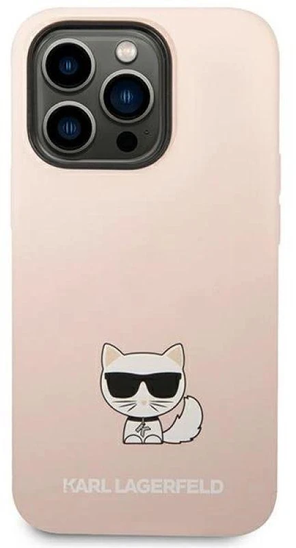 Karl Lagerfeld KLHCP14LSLCTPI Apple iPhone 14 Pro 6,1″ kietas dėklas light rožinės spalvos Silicone Choupette B