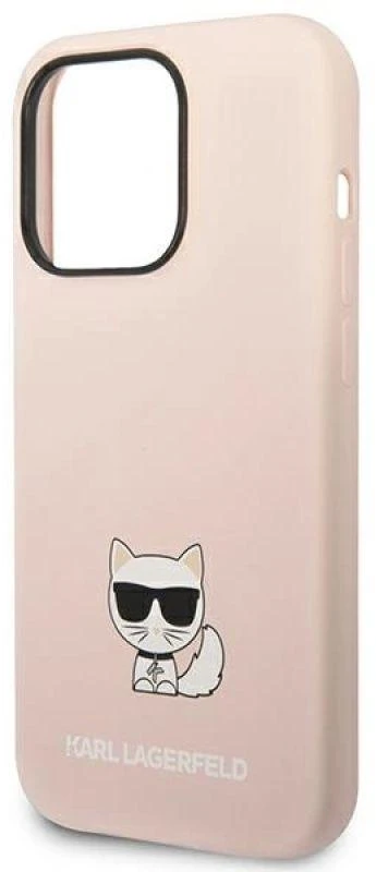 Karl Lagerfeld KLHCP14LSLCTPI Apple iPhone 14 Pro 6,1″ kietas dėklas light rožinės spalvos Silicone Choupette B