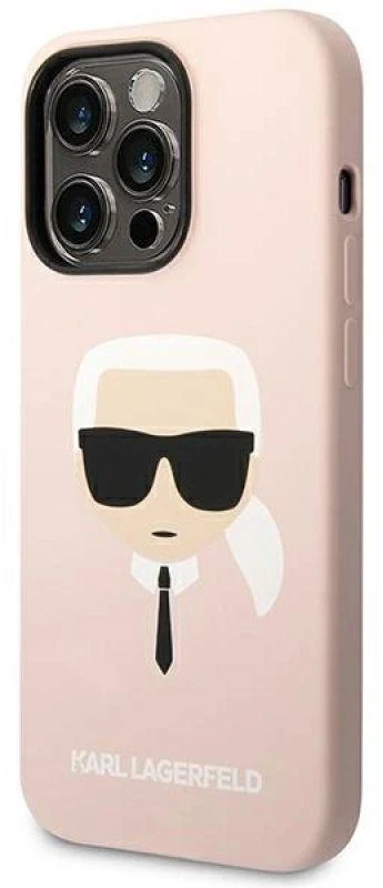 Karl Lagerfeld Liquid Silikoninis dėklas skirtas iPhone 14 Pro, rožinis