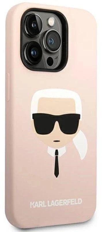 Karl Lagerfeld Liquid Silikoninis dėklas skirtas iPhone 14 Pro, rožinis
