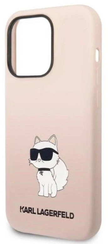 Karl Lagerfeld dėklas, skirtas iPhone 14 Pro 6,1 KLHCP14LSNCHBCP rožinė kietas dėklas , skirtas Silikoninis Choupette