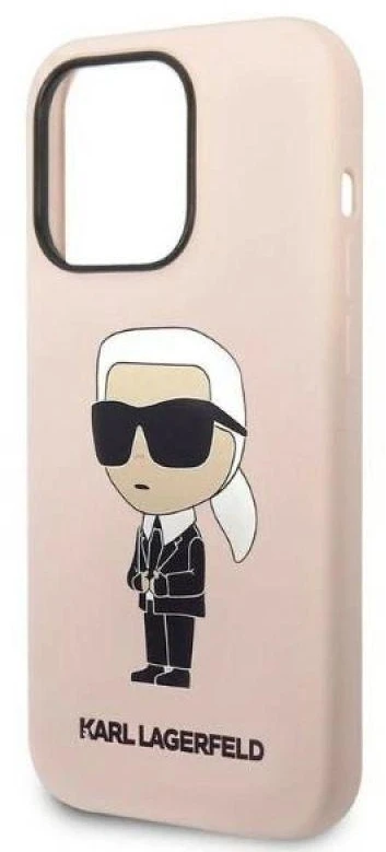 Karl Lagerfeld KLHCP14LSNIKBCP Apple iPhone 14 Pro 6,1″ kietas dėklas rožinės spalvos Silicone Ikonik