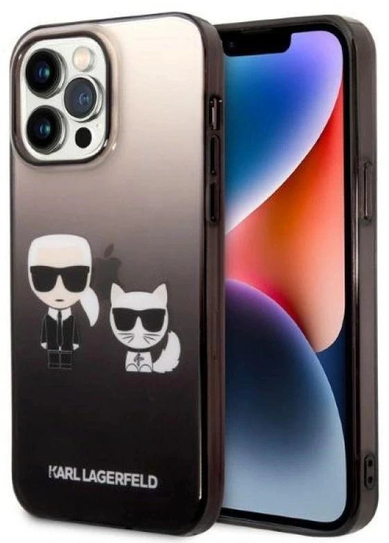 Dėklas Karl Lagerfeld KLHCP14LTGKCK iPhone 14 Pro 6.1 "hardcase juodas / juodas Gradient Ikonik Karl & Choupette