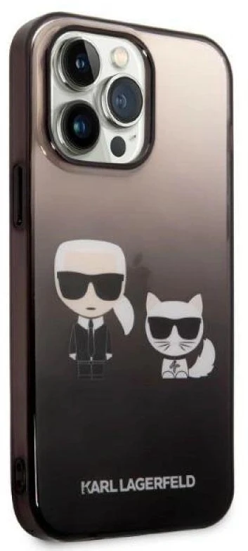 Dėklas Karl Lagerfeld KLHCP14LTGKCK iPhone 14 Pro 6.1 "hardcase juodas / juodas Gradient Ikonik Karl & Choupette