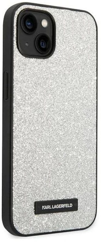Dėklas Karl Lagerfeld KLHCP14MG2ELS iPhone 14 Plus 6.7 "hardcase sidabrinis / sidabrinis Glitter Plaque Logo