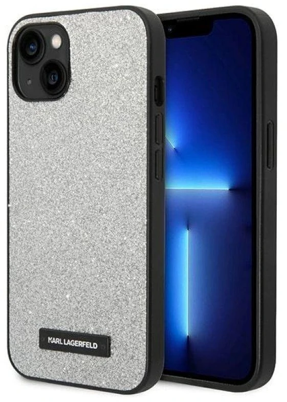 Dėklas Karl Lagerfeld KLHCP14MG2ELS iPhone 14 Plus 6.7 "hardcase sidabrinis / sidabrinis Glitter Plaque Logo
