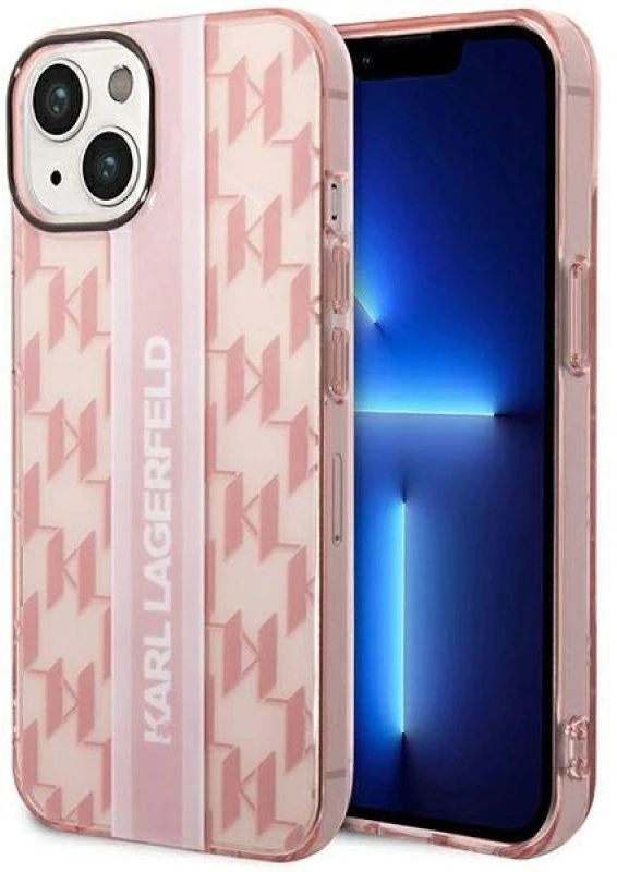 Dėklas Karl Lagerfeld KLHCP14MHKLSPCP IPHONE 14 PLUS / 15 PLUS 6.7 "HARDCASE Rožinis / Rožinis MONO VERTICAL STRIPE