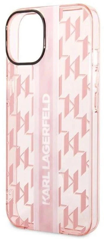 Dėklas Karl Lagerfeld KLHCP14MHKLSPCP IPHONE 14 PLUS / 15 PLUS 6.7 "HARDCASE Rožinis / Rožinis MONO VERTICAL STRIPE