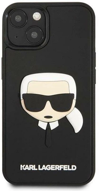 Karl Lagerfeld KLHCP14MKH3DBK Apple iPhone 14Plus / 15 Plus 6,7″ juodos spalvos kietas dėklas 3D Rubber Karl`s Head