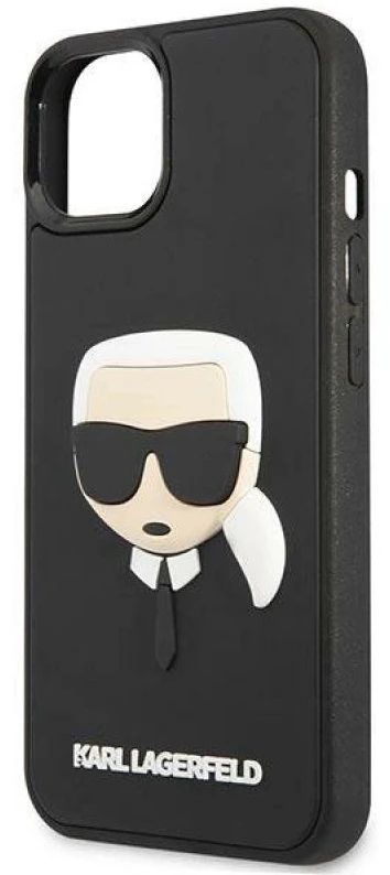 Karl Lagerfeld KLHCP14MKH3DBK Apple iPhone 14Plus / 15 Plus 6,7″ juodos spalvos kietas dėklas 3D Rubber Karl`s Head