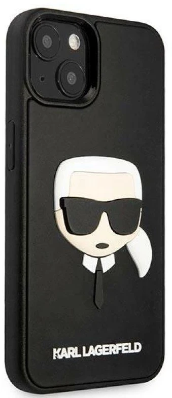 Karl Lagerfeld KLHCP14MKH3DBK Apple iPhone 14Plus / 15 Plus 6,7″ juodos spalvos kietas dėklas 3D Rubber Karl`s Head