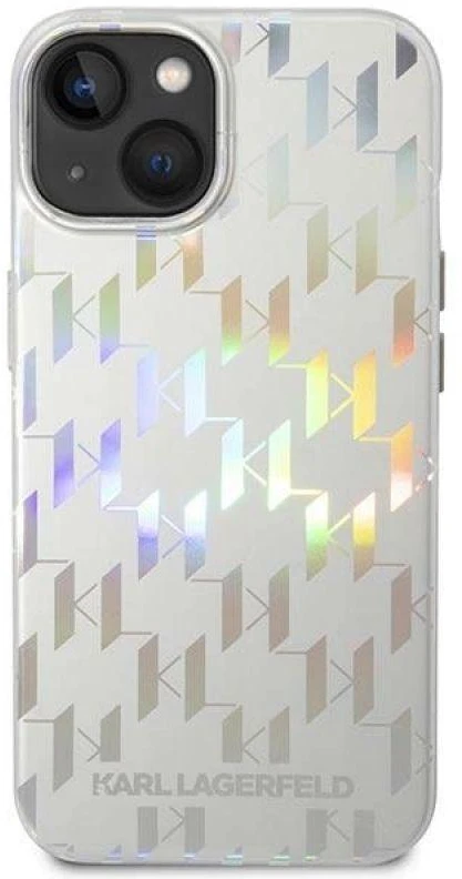 Dėklas Karl Lagerfeld KLHCP14MLGMMSV3 iPhone 14 Plus 6,7" hardcase sidabrinė/sidabrinis Monogram Iridescent