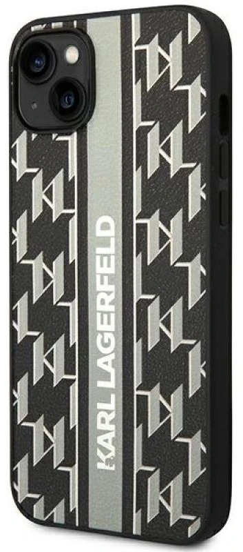 Karl Lagerfeld KLHCP14MPGKLSKG Apple iPhone 14Plus / 15 Plus 6,7″ kietas dėklas pilkos spalvos Monogram Stripe